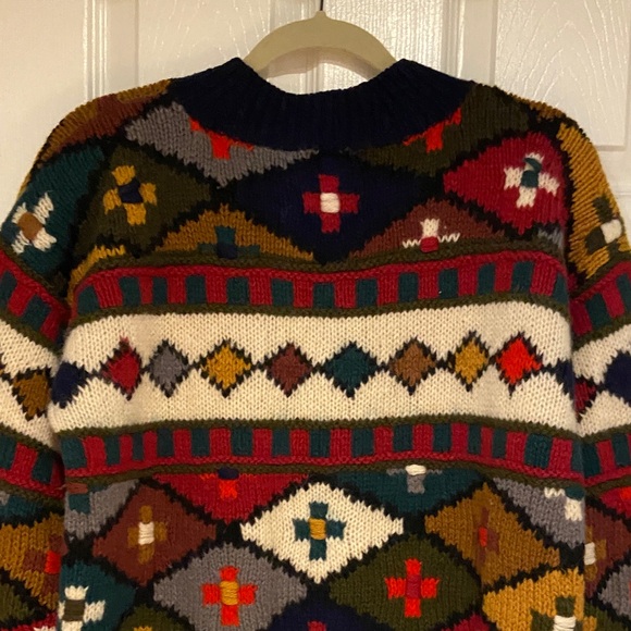 Vintage Wool Colorful Geometric Pattern Sweater - Picture 11 of 13
